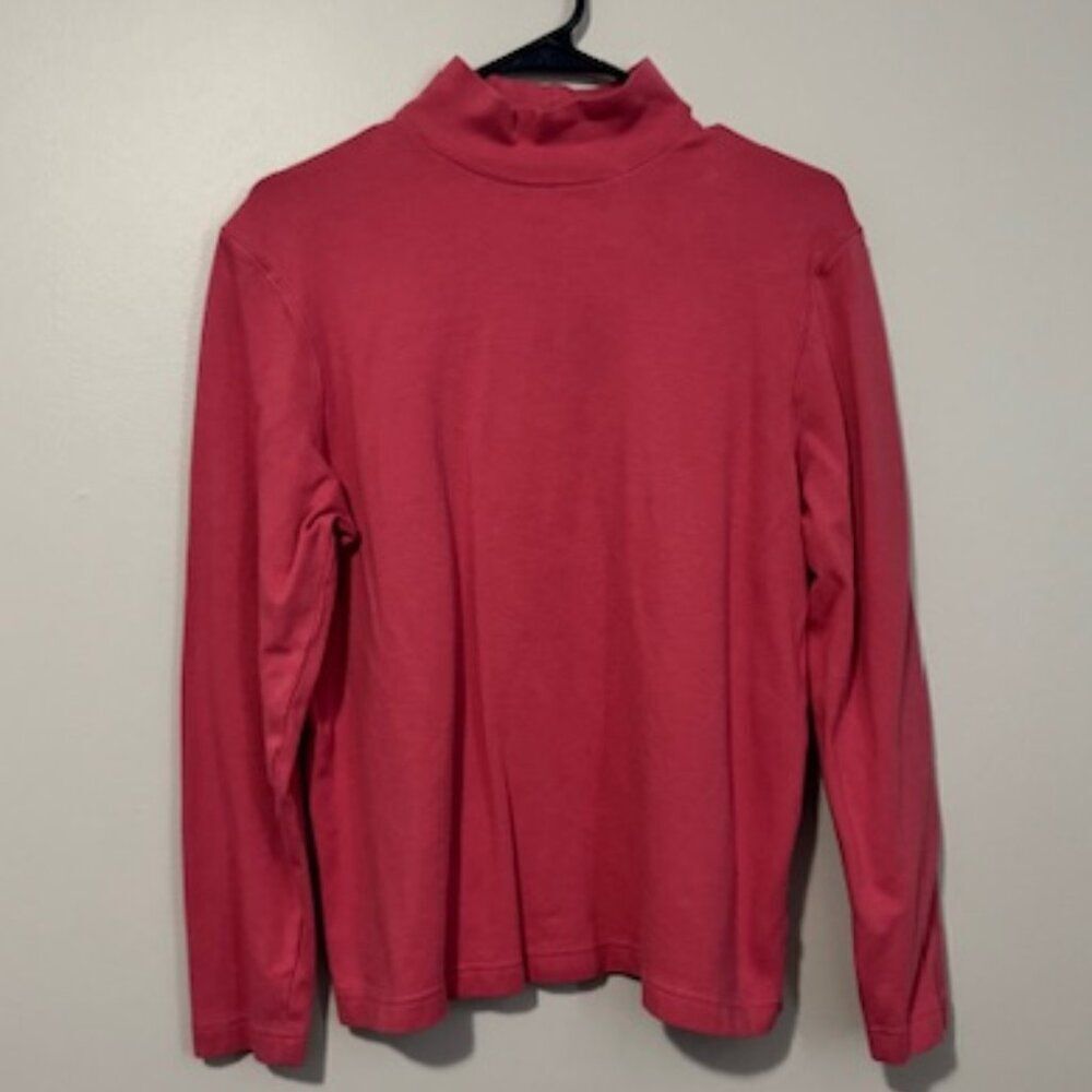 USED Womans Croft & Barrow Stretch Long Sleeve Turtle Neck Shirt Color Pink Sz M